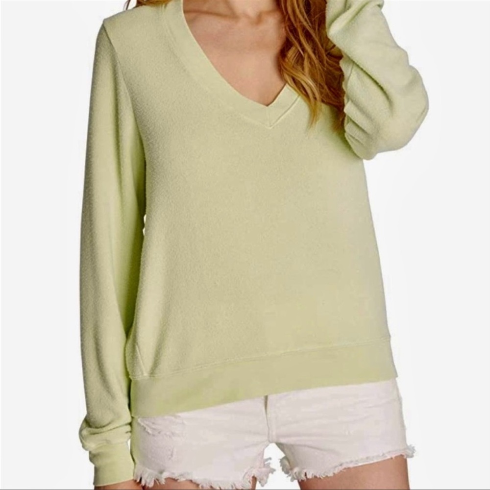NWT Wildfox Baggy Beach Jumper Deep V - Lime Size Small